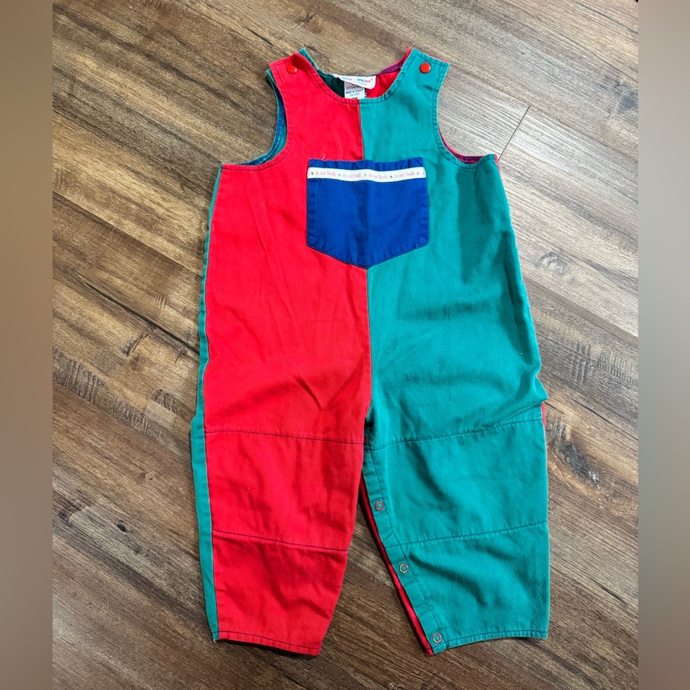 Pleasemum vintage colourblock overall romper